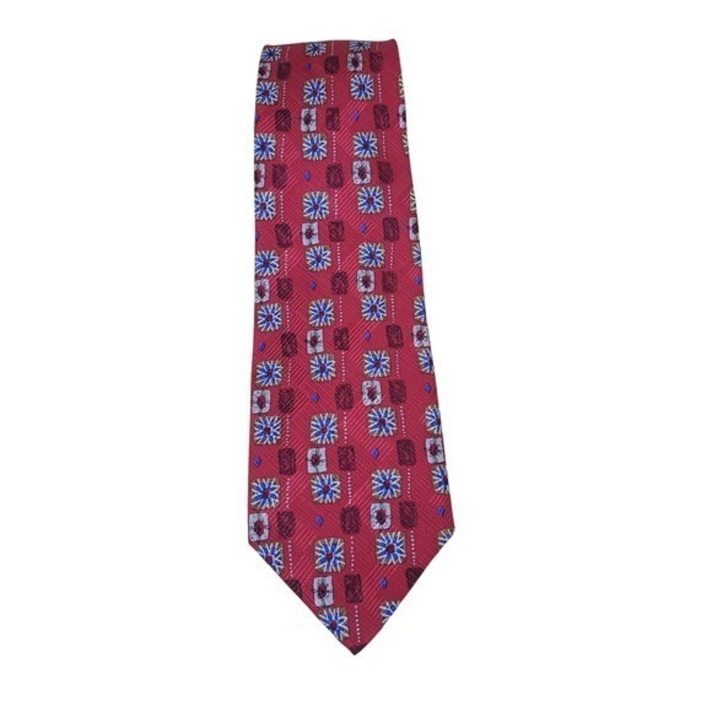 Robert Talbott Studio‎ Necktie Red Geometric Pattern Men's Fashion Accessory
